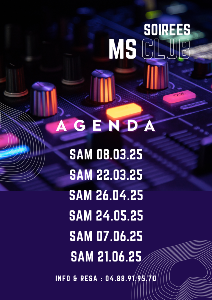 Agenda des soirées MS Club